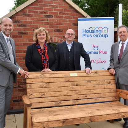 Memorial bench unveiled on site of landmark housing project